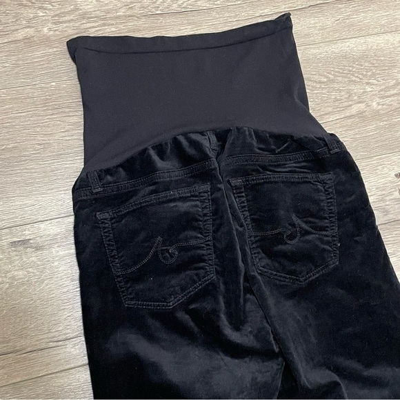 A Pea in a Pod AG Adriano Goldschmied Maternity Skinny Black Velvet Pants 26R. - Picture 10 of 12